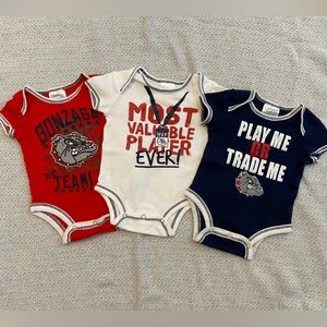 Basketball Gonzaga Bulldogs 3 piece onesies